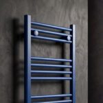 tyne matt blue heated towel rail