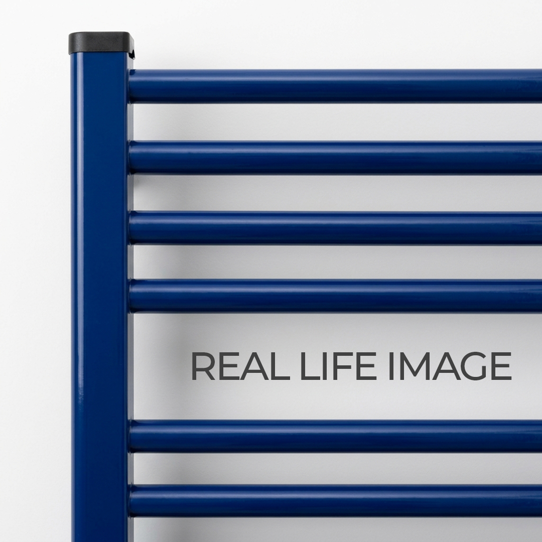 tyne matt blue heated towel rail