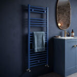 tyne matt blue heated towel rail