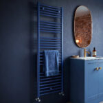 tyne matt blue heated towel rail