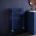 tyne matt blue heated towel rail