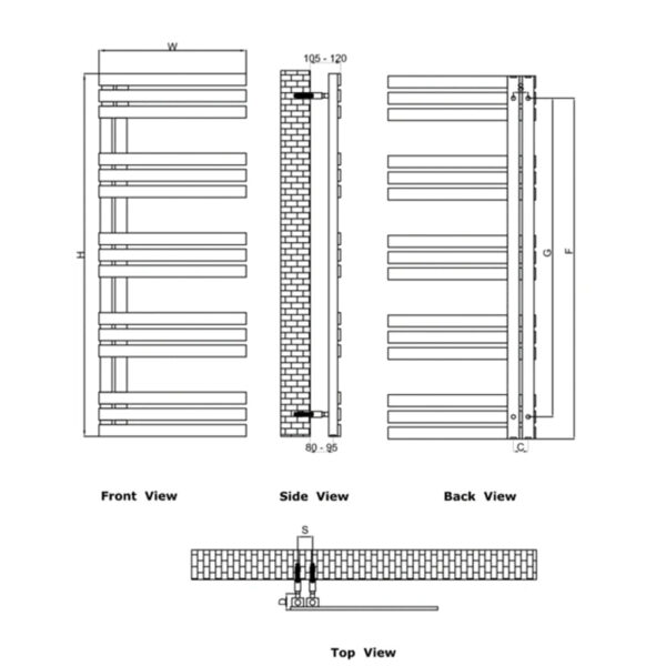 Spey Heated Towel Rail | Anthracite & Chrome | Heated Towel Rails | Delivery throughout the UK | Direct Radiators