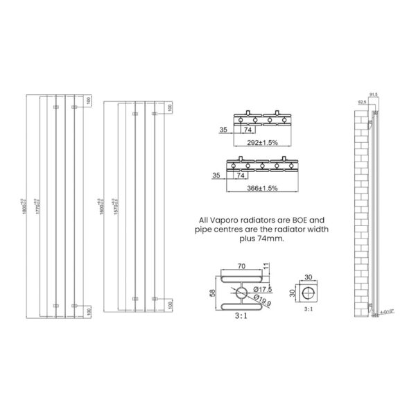 Clyde Designer Radiator | White & Anthracite | Designer Radiators | Delivery throughout the UK | Direct Radiators