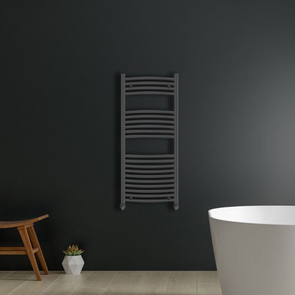 Ayr Curved Heated Towel Rail | Anthracite & Chrome | Heated Towel Rails | Delivery throughout the UK | Direct Radiators