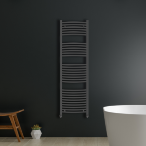 Ayr Curved Heated Towel Rail | Anthracite & Chrome | Heated Towel Rails | Delivery throughout the UK | Direct Radiators