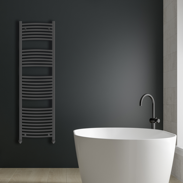 Ayr Curved Heated Towel Rail | Anthracite & Chrome | Heated Towel Rails | Delivery throughout the UK | Direct Radiators