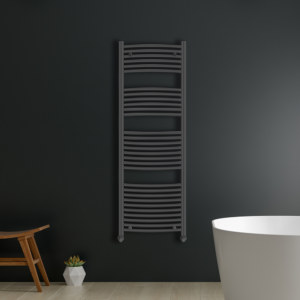 Ayr Curved Heated Towel Rail | Anthracite & Chrome | Heated Towel Rails | Delivery throughout the UK | Direct Radiators