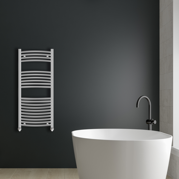 Ayr Curved Heated Towel Rail | Anthracite & Chrome | Heated Towel Rails | Delivery throughout the UK | Direct Radiators