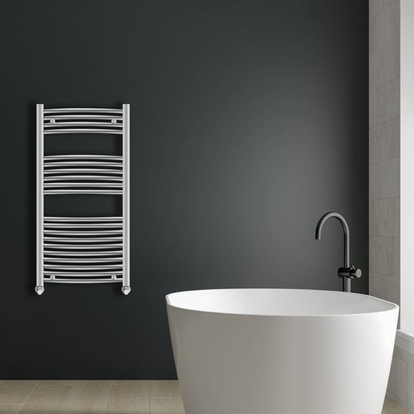 Ayr Curved Heated Towel Rail | Anthracite & Chrome | Heated Towel Rails | Delivery throughout the UK | Direct Radiators