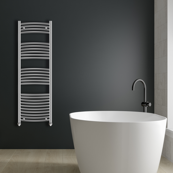 Ayr Curved Heated Towel Rail | Anthracite & Chrome | Heated Towel Rails | Delivery throughout the UK | Direct Radiators