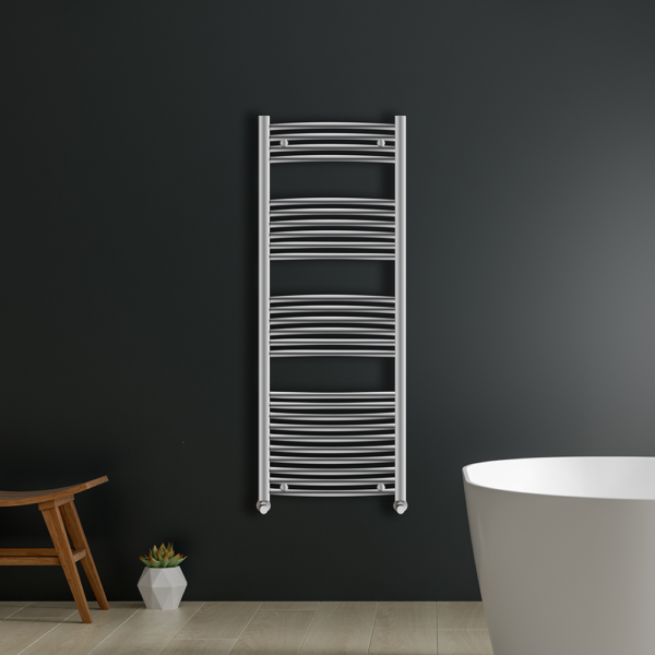 Ayr Curved Heated Towel Rail | Anthracite & Chrome | Heated Towel Rails | Delivery throughout the UK | Direct Radiators