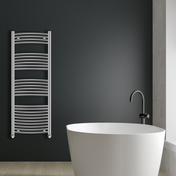 Ayr Curved Heated Towel Rail | Anthracite & Chrome | Heated Towel Rails | Delivery throughout the UK | Direct Radiators