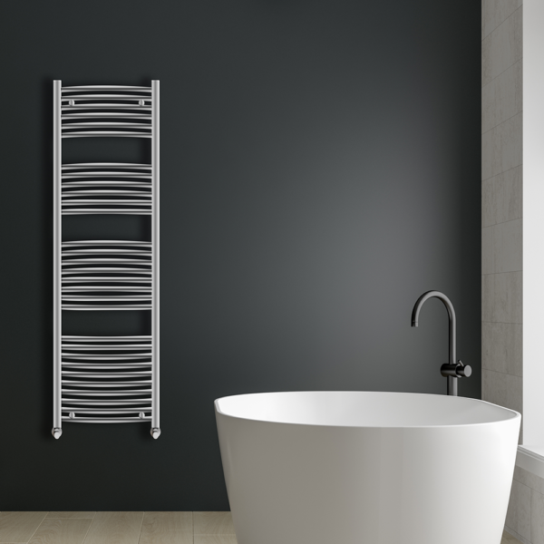 Ayr Curved Heated Towel Rail | Anthracite & Chrome | Heated Towel Rails | Delivery throughout the UK | Direct Radiators