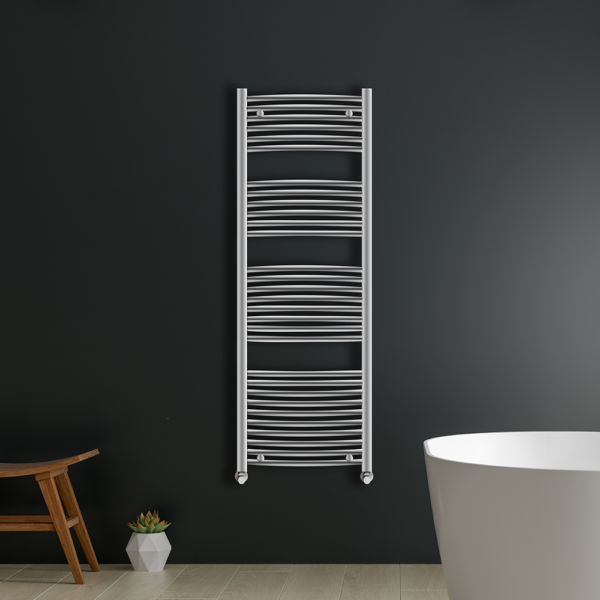 Ayr Curved Heated Towel Rail | Anthracite & Chrome | Heated Towel Rails | Delivery throughout the UK | Direct Radiators