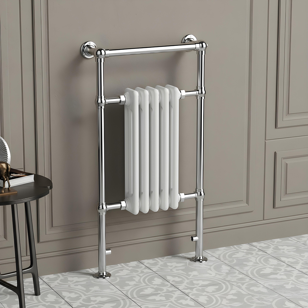 Oxford chrome Traditional Heated Towel Rail | Direct Radiators | Heated Towel Rails UK