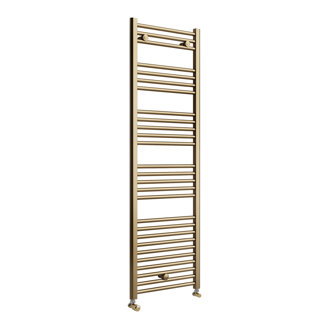 Tyne Brushed Brass Heated towel rail | Bathroom Heating | Direct Radiators | Nationwide delivery UK