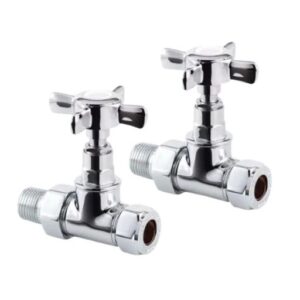 Bosa Straight Manual Crosshead Valve Set in Chrome