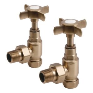 Bosa Angled Manual Crosshead Valve Set in Brass