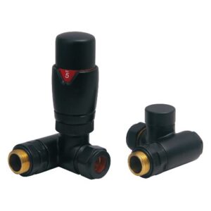 Orta Dual Fuel Corner TRV Valve Set in Black