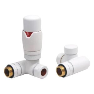 Orta Dual Fuel Corner TRV Valve Set in White