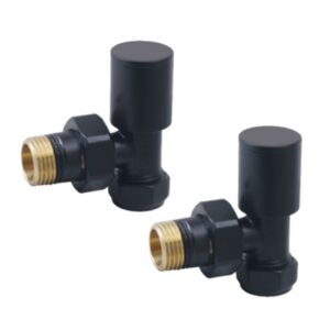 Ainsa Round Angled Valve & Lockshield in Black