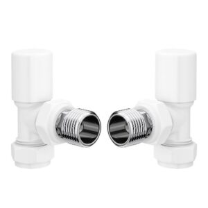 Ainsa Round Angled Valve & Lockshield in White