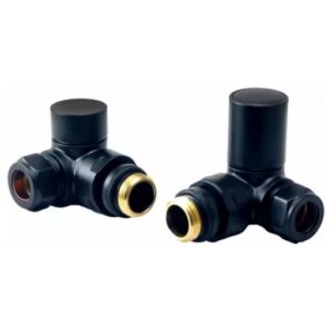 Ainsa Round Corner Valve & Lockshield in Black