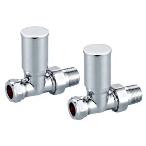 Ainsa Round Straight Valve & Lockshield in Chrome