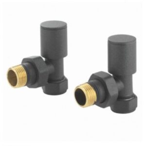 Ainsa Round Angled Valve & Lockshield in Anthracite