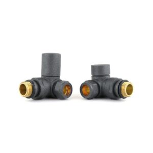 Ainsa Round Corner Valve & Lockshield in Anthracite