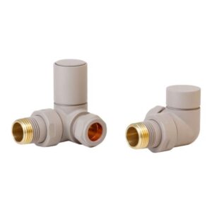 Ainsa Round Corner Valve & Lockshield in Cappuccino