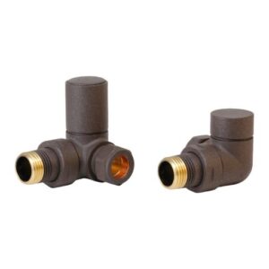 Ainsa Round Corner Valve & Lockshield in Mocha