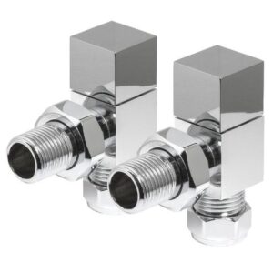 Ravello Square Angled Valve & Lockshield in Chrome