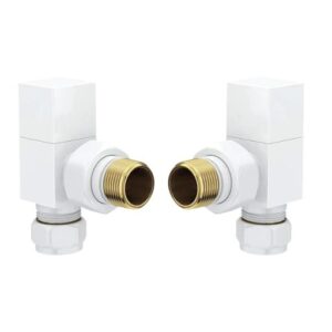 Ravello Square Angled Valve & Lockshield in White