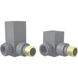 Ravello Square Corner Valve & Lockshield in Basalt Grey (RAL 7012)