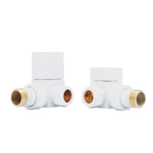 Ravello Square Corner Valve & Lockshield in White
