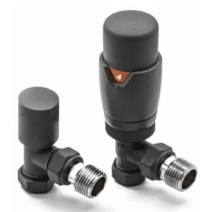 Cortona Angled TRV & Lockshield in Anthracite