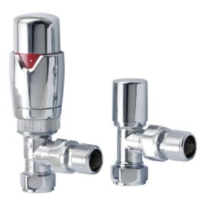 Cortona Angled TRV & Lockshield in Chrome