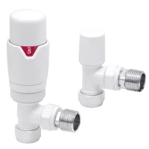 Cortona Angled TRV & Lockshield in White