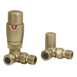 Cortona Corner TRV & Lockshield in Brushed Brass