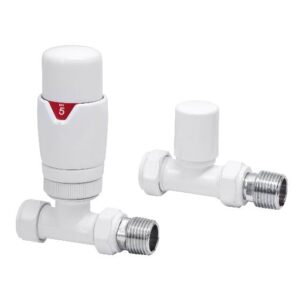 Cortona Straight TRV & Lockshield in White