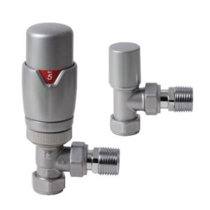 Cortona Angled TRV & Lockshield in Pearl Shine Silver