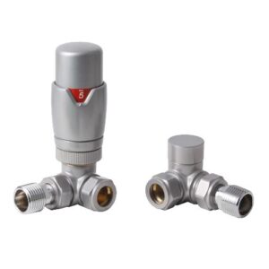 Cortona Corner TRV & Lockshield in Pearl Shine Silver