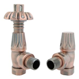 Colmar Angled TRV & Lockshield in Antique Copper