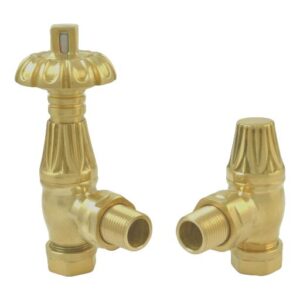 Colmar Angled TRV & Lockshield in Brushed Brass