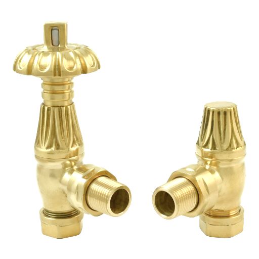 Colmar Angled TRV & Lockshield in Polished Brass