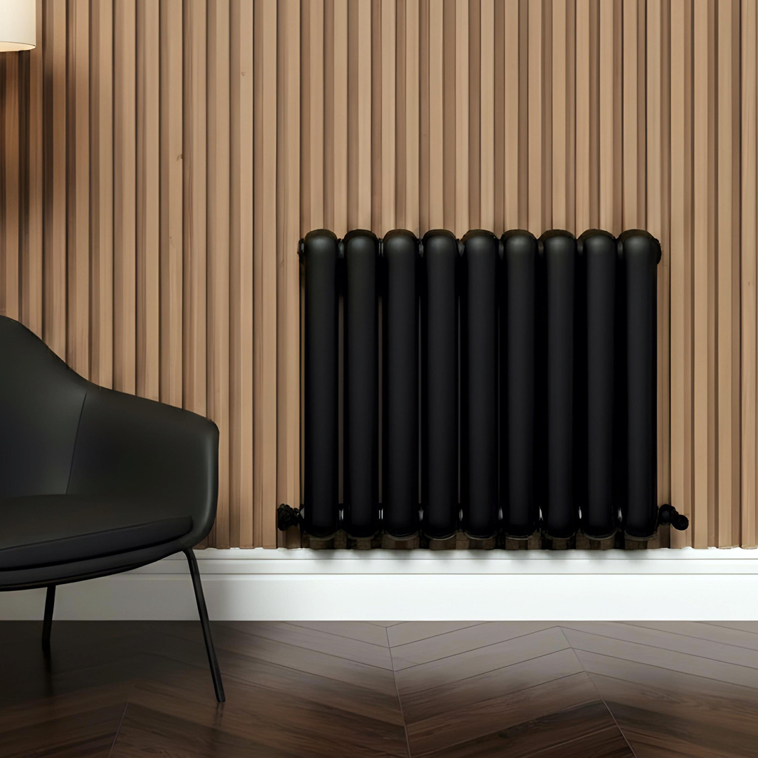 Cambridge Black Horizontal 2 Column Designer Radiator | Designer Radiator UK | Heating | Delivery UK | Direct radiators