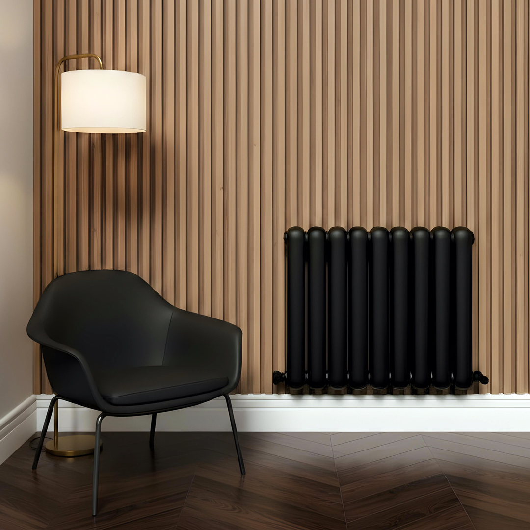 Cambridge Black Horizontal 2 Column Designer Radiator | Designer Radiator UK | Heating | Delivery UK | Direct radiators