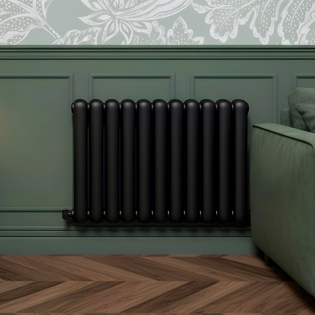 Cambridge Black Horizontal 2 Column Designer Radiator | Designer Radiator UK | Heating | Delivery UK | Direct radiators