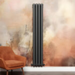 Cambridge anthracite vertical 2 Column Designer Radiator | Designer Radiator UK | Heating | Delivery UK | Direct radiators